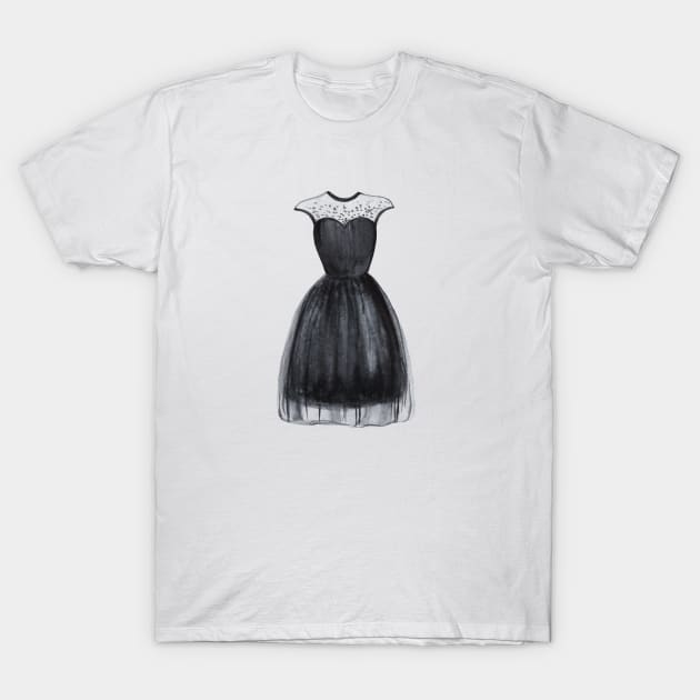 Black dress T-Shirt by DreamLoudArt